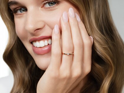 Bague de fiançailles Classic Petite dans 14K or blanc avec diamant 0,09ct G/SI