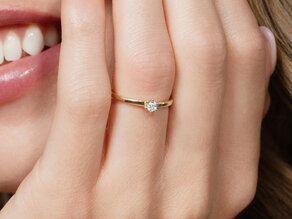 Bague de fiançailles Classic Petite dans 14K or blanc avec diamant 0,13ct G/SI