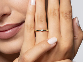 Bague de fiançailles Classic Petite dans 14K or jaune avec diamant 0,05ct G/SI