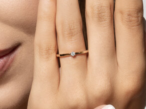 Bague de fiançailles Classic Petite dans 14K or rose avec diamant 0,05ct G/SI