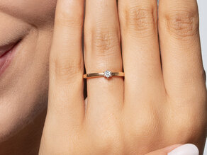 Bague de fiançailles Classic Petite dans 14K or rose avec diamant 0,07ct G/SI