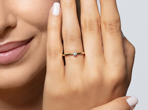 Bague de fiançailles Classic Petite dans 14K or jaune avec diamant 0,07ct G/SI