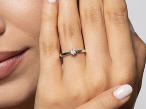 Bague de fiançailles Classic Petite dans 14K or blanc avec diamant 0,13ct G/SI