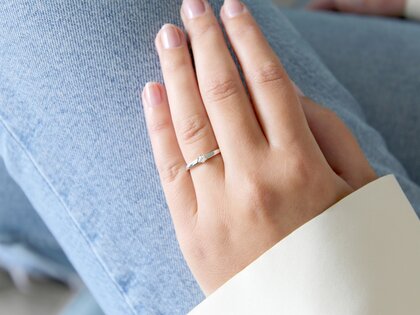 Bague de fiançailles Classic Petite dans 14K or blanc avec diamant 0,09ct G/SI