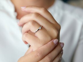 Bague de fiançailles Classic Petite dans 14K or blanc avec diamant 0,13ct G/SI
