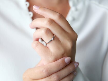 Bague de fiançailles Classic Petite dans 14K or blanc avec diamant 0,05ct G/SI