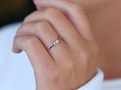 Bague de fiançailles Classic Petite dans 14K or blanc avec diamant 0,05ct G/SI