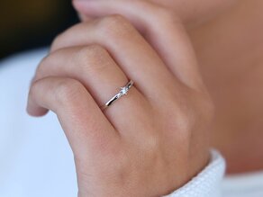 Bague de fiançailles Classic Petite dans 14K or blanc avec diamant 0,05ct G/SI