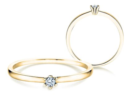Bague de fiançailles Classic Petite dans 14K or jaune avec diamant 0,05ct G/SI