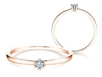 Bague de fiançailles Classic Petite dans 14K or rose avec diamant 0,05ct G/SI