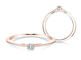 Bague de fiançailles Delight en 9K or rose avec diamant 0,05ct G/SI