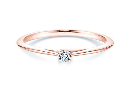 Bague de fiançailles Delight en 9K or rose avec diamant 0,05ct G/SI