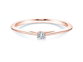 Bague de fiançailles Delight en 9K or rose avec diamant 0,05ct G/SI