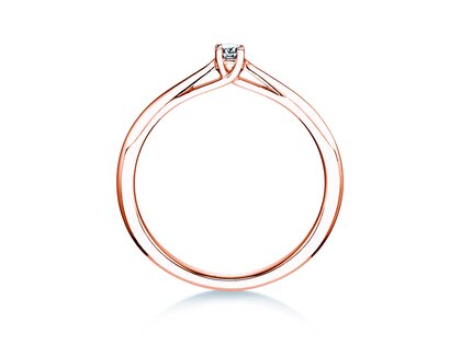 Bague de fiançailles Delight en 9K or rose avec diamant 0,05ct G/SI