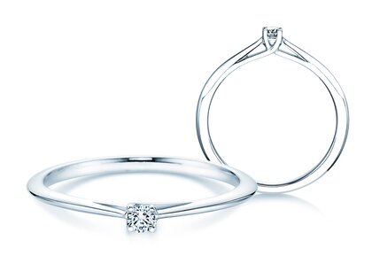 Bague de fiançailles Delight en 9K or blanc avec diamant 0,05ct G/SI