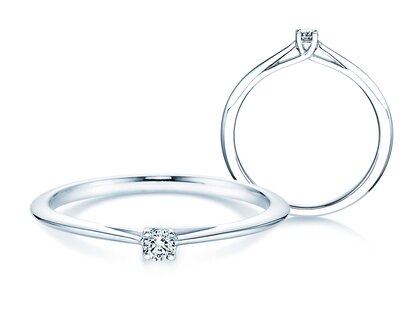 Bague de fiançailles Delight dans 14K or blanc avec diamant 0,05ct H/SI