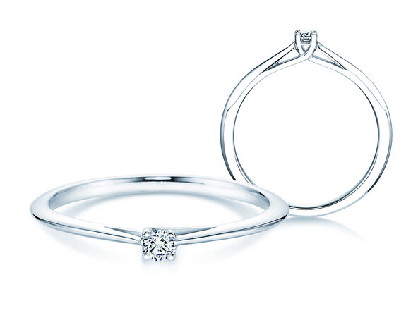 Bague de fiançailles Delight en 9K or blanc avec diamant 0,05ct G/SI
