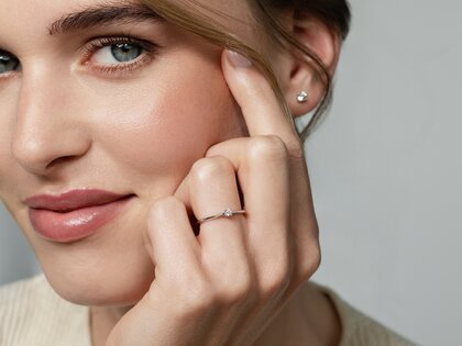Bague de fiançailles Delight en Argent 925/- avec diamant 0,07ct G/SI