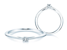 Bague de fiançailles Delight en Argent 925/- avec diamant 0,07ct G/SI