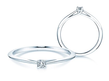 Bague de fiançailles Delight en Argent 925/- avec diamant 0,07ct G/SI