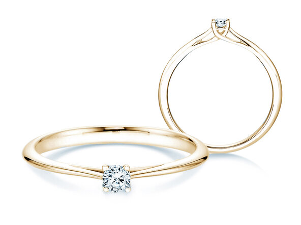 Bague de fiançailles Delight dans 18K or jaune avec diamant 0,10ct H/SI
