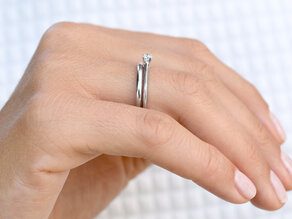 Bague de fiançailles Delight dans 18K or blanc avec diamant 0,10ct H/SI