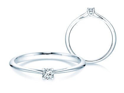 Bague de fiançailles Delight dans 18K or blanc avec diamant 0,10ct H/SI