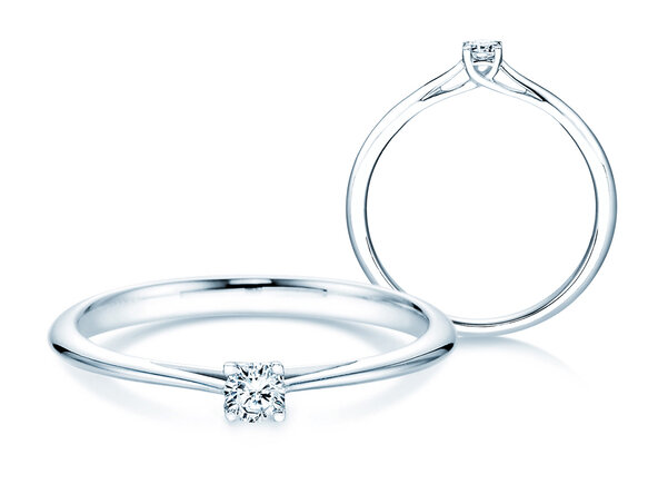 Bague de fiançailles Delight dans 18K or blanc avec diamant 0,10ct H/SI