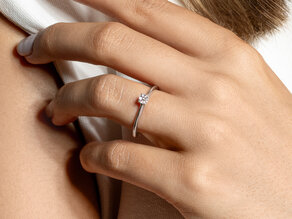 Bague de fiançailles Delight en 9K or rose avec diamant 0,15ct G/SI