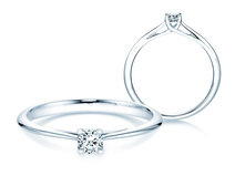 Bague de fiançailles Delight en 9K or blanc avec diamant 0,15ct G/SI