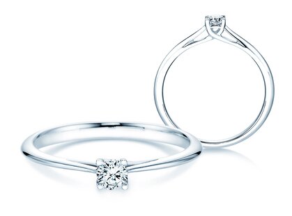 Bague de fiançailles Delight dans 14K or blanc avec diamant 0,15ct G/SI