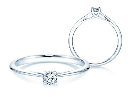 Bague de fiançailles Delight dans 14K or blanc avec diamant 0,15ct G/SI