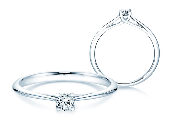 Bague de fiançailles Delight dans 14K or blanc avec diamant 0,15ct G/SI