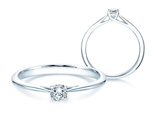 Bague de fiançailles Delight dans 18K or blanc avec diamant 0,20ct G/SI