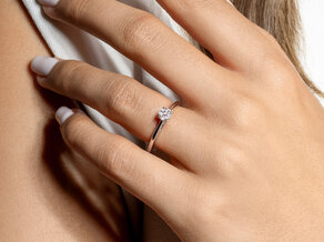 Bague de fiançailles Delight en 9K or blanc avec diamant 0,25ct H/SI