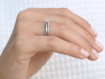 Bague de fiançailles Delight en 9K or blanc avec diamant 0,25ct H/SI