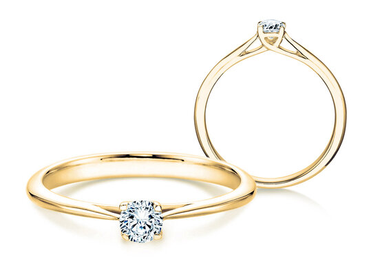 Bague de fiançailles Delight en 14K or jaune avec diamant 0,07ct H/SI