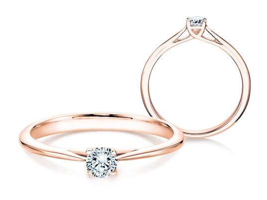 Bague de fiançailles Delight en 9K or blanc avec diamant 0,25ct H/SI