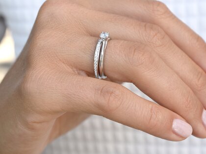 Bague de fiançailles Delight dans 14K or blanc avec diamant 0,40ct H/SI