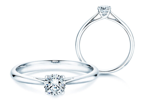 Bague de fiançailles Delight dans 14K or blanc avec diamant 0,40ct H/SI