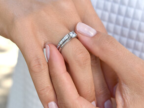 Bague de fiançailles Delight dans 14K or blanc avec diamant 0,50ct H/SI