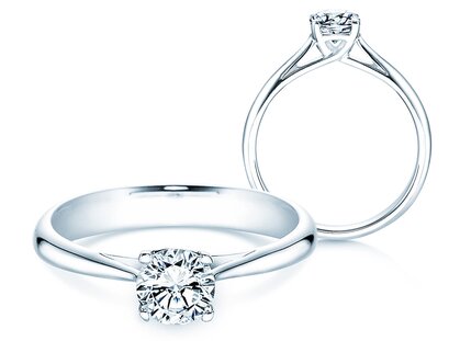 Bague de fiançailles Delight en 9K or blanc avec diamant de laboratoire 0,75ct D/IF
