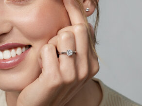 Bague de fiançailles Delight dans 18K or rose avec diamant 1,00ct H/SI