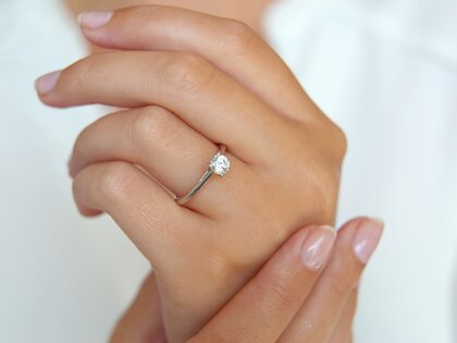 Bague de fiançailles Delight dans 14K or blanc avec diamant 0,50ct H/SI