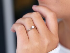 Bague de fiançailles Delight en 9K or blanc avec diamant 0,25ct H/SI