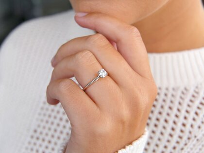 Bague de fiançailles Delight dans 14K or blanc avec diamant 0,50ct H/SI