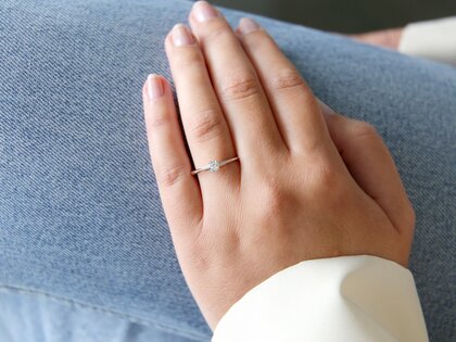 Bague de fiançailles Delight en 9K or blanc avec diamant 0,25ct H/SI