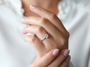 Bague de fiançailles Delight dans 14K or blanc avec diamant 0,75ct G/IF