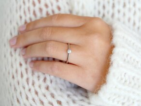 Bague de fiançailles Delight dans 14K or blanc avec diamant 0,15ct G/SI