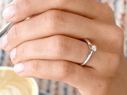 Bague de fiançailles Delight dans 14K or blanc avec diamant 0,30ct H/SI